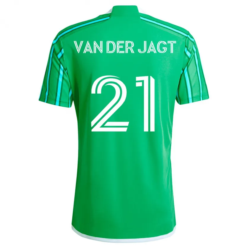 Danxen Kinderen Olivia Van Der Jagt #21 Groen Wit Thuisshirt Thuistenue 2024/25 T-Shirt