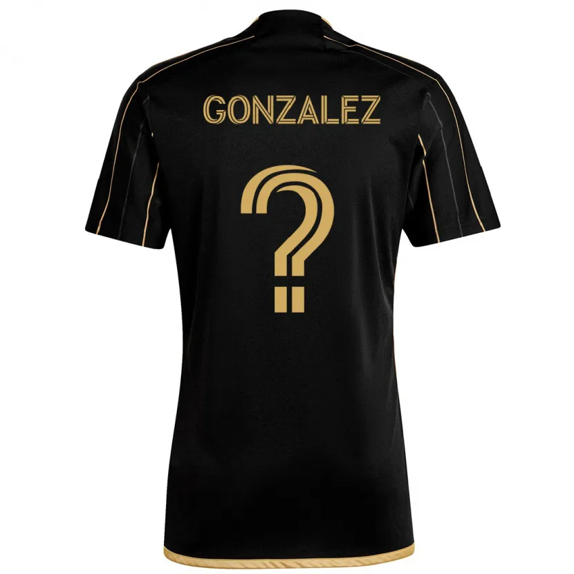 Danxen Kinderen Mario González #0 Zwart Goud Thuisshirt Thuistenue 2024/25 T-Shirt