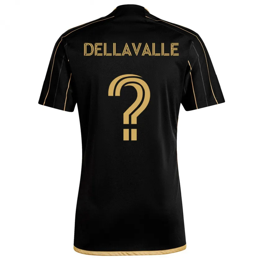 Danxen Kinderen Lorenzo Dellavalle #0 Zwart Goud Thuisshirt Thuistenue 2024/25 T-Shirt