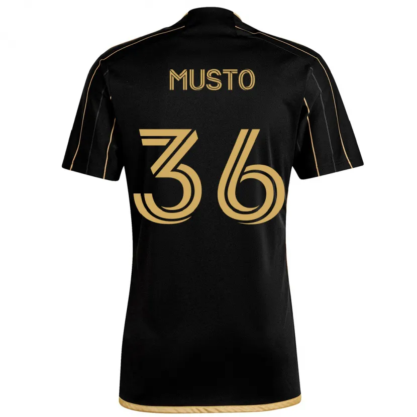 Danxen Kinderen Tommy Musto #36 Zwart Goud Thuisshirt Thuistenue 2024/25 T-Shirt