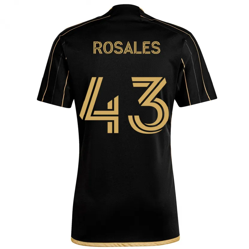 Danxen Kinderen Diego Rosales #43 Zwart Goud Thuisshirt Thuistenue 2024/25 T-Shirt