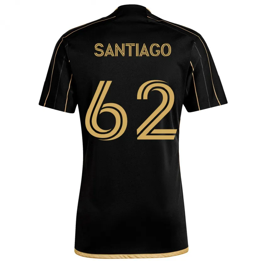 Danxen Kinderen Joshua Santiago #62 Zwart Goud Thuisshirt Thuistenue 2024/25 T-Shirt