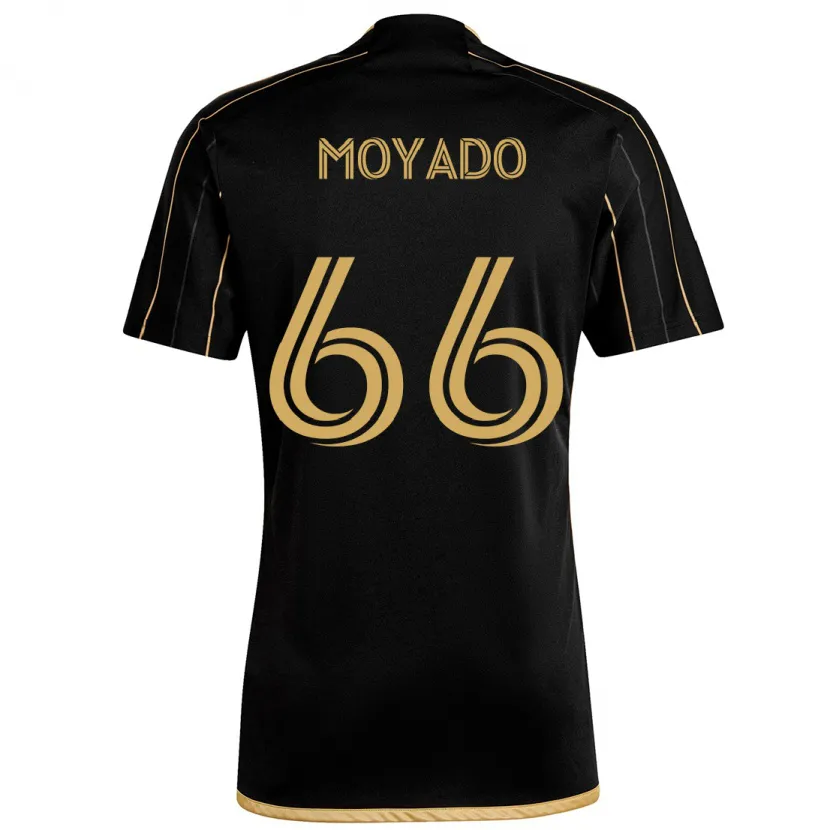 Danxen Kinderen Bryan Moyado #66 Zwart Goud Thuisshirt Thuistenue 2024/25 T-Shirt