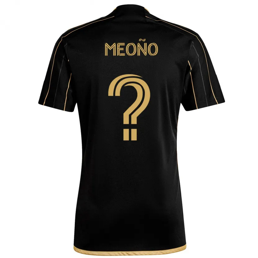 Danxen Kinderen Aaron Meoño #0 Zwart Goud Thuisshirt Thuistenue 2024/25 T-Shirt