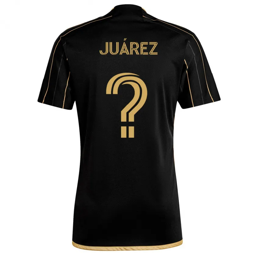 Danxen Kinderen Anthony Juárez #0 Zwart Goud Thuisshirt Thuistenue 2024/25 T-Shirt