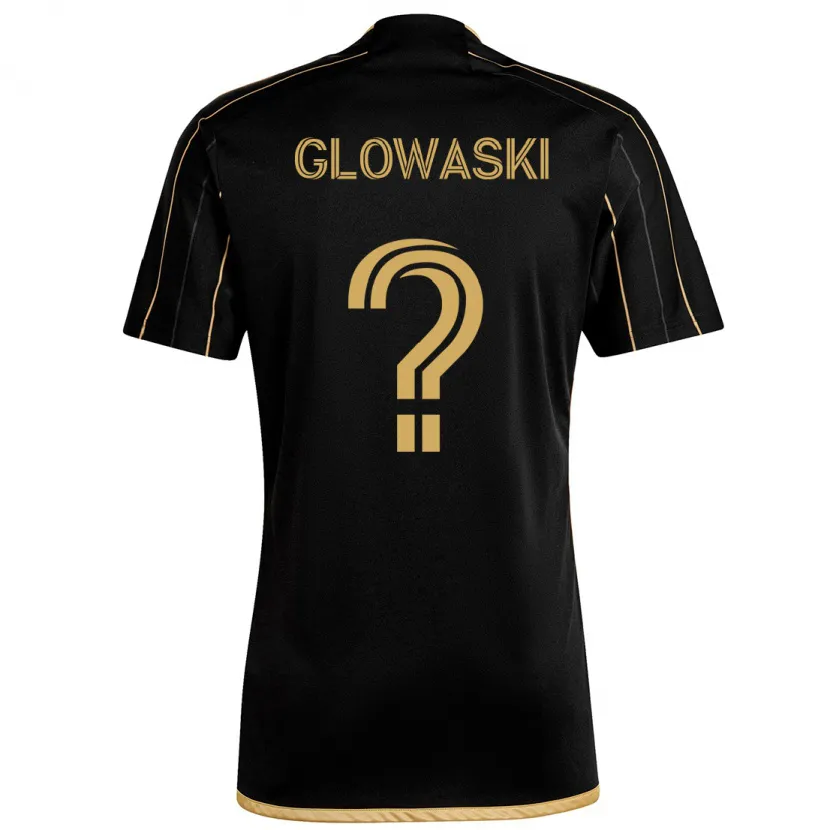 Danxen Kinderen Dylan Glowaski #0 Zwart Goud Thuisshirt Thuistenue 2024/25 T-Shirt