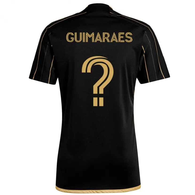 Danxen Kinderen Pedro Guimaraes #0 Zwart Goud Thuisshirt Thuistenue 2024/25 T-Shirt