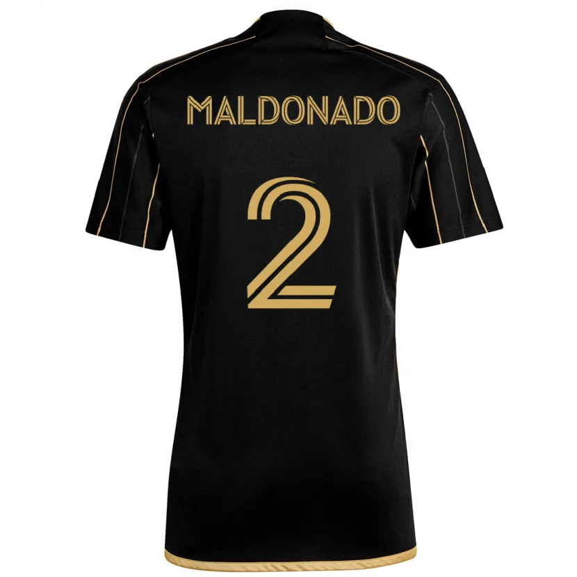 Danxen Kinderen Denil Maldonado #2 Zwart Goud Thuisshirt Thuistenue 2024/25 T-Shirt