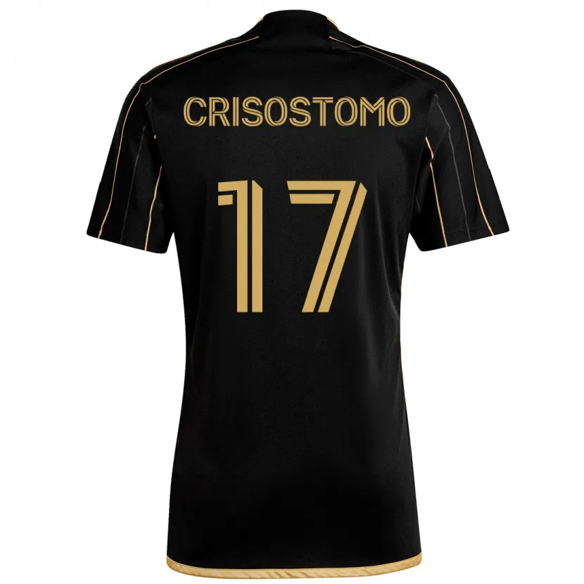 Danxen Kinderen Danny Crisostomo #17 Zwart Goud Thuisshirt Thuistenue 2024/25 T-Shirt