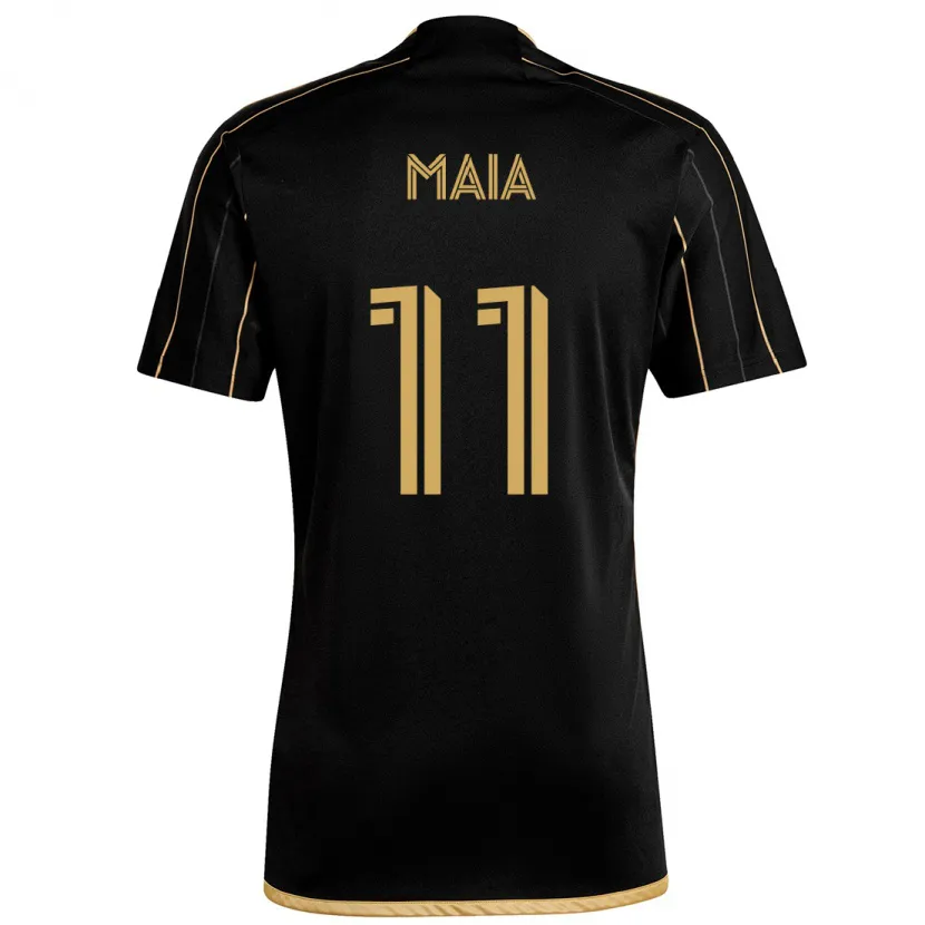 Danxen Kinderen Matheus Maia #11 Zwart Goud Thuisshirt Thuistenue 2024/25 T-Shirt