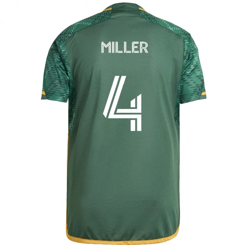 Danxen Kinderen Kamal Miller #4 Groen Oranje Thuisshirt Thuistenue 2024/25 T-Shirt