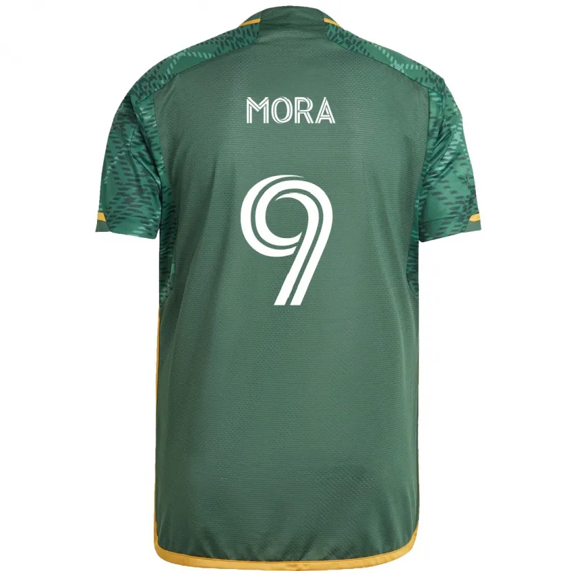 Danxen Kinderen Felipe Mora #9 Groen Oranje Thuisshirt Thuistenue 2024/25 T-Shirt