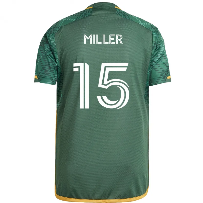 Danxen Kinderen Eric Miller #15 Groen Oranje Thuisshirt Thuistenue 2024/25 T-Shirt