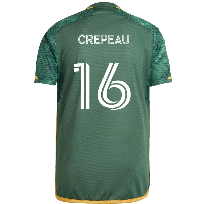 Danxen Kinderen Maxime Crépeau #16 Groen Oranje Thuisshirt Thuistenue 2024/25 T-Shirt