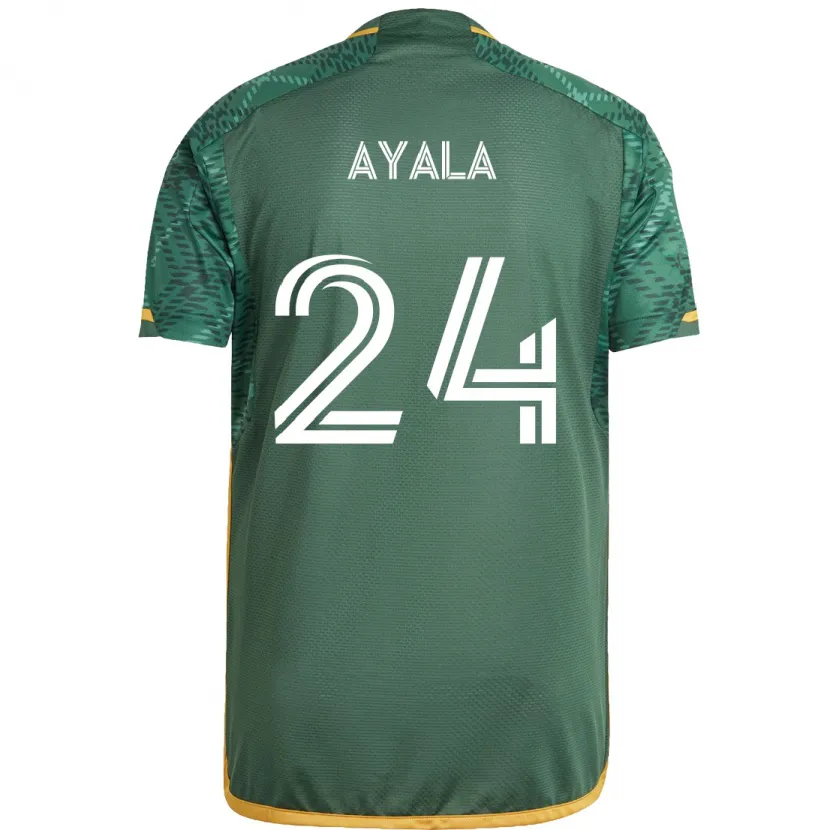 Danxen Kinderen David Ayala #24 Groen Oranje Thuisshirt Thuistenue 2024/25 T-Shirt