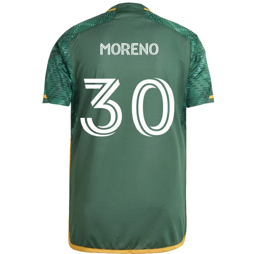 Danxen Kinderen Santiago Moreno #30 Groen Oranje Thuisshirt Thuistenue 2024/25 T-Shirt