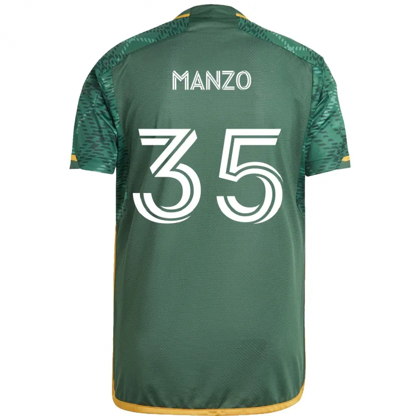 Danxen Kinderen Alexis Manzo #35 Groen Oranje Thuisshirt Thuistenue 2024/25 T-Shirt