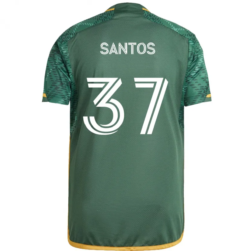 Danxen Kinderen Noah Santos #37 Groen Oranje Thuisshirt Thuistenue 2024/25 T-Shirt