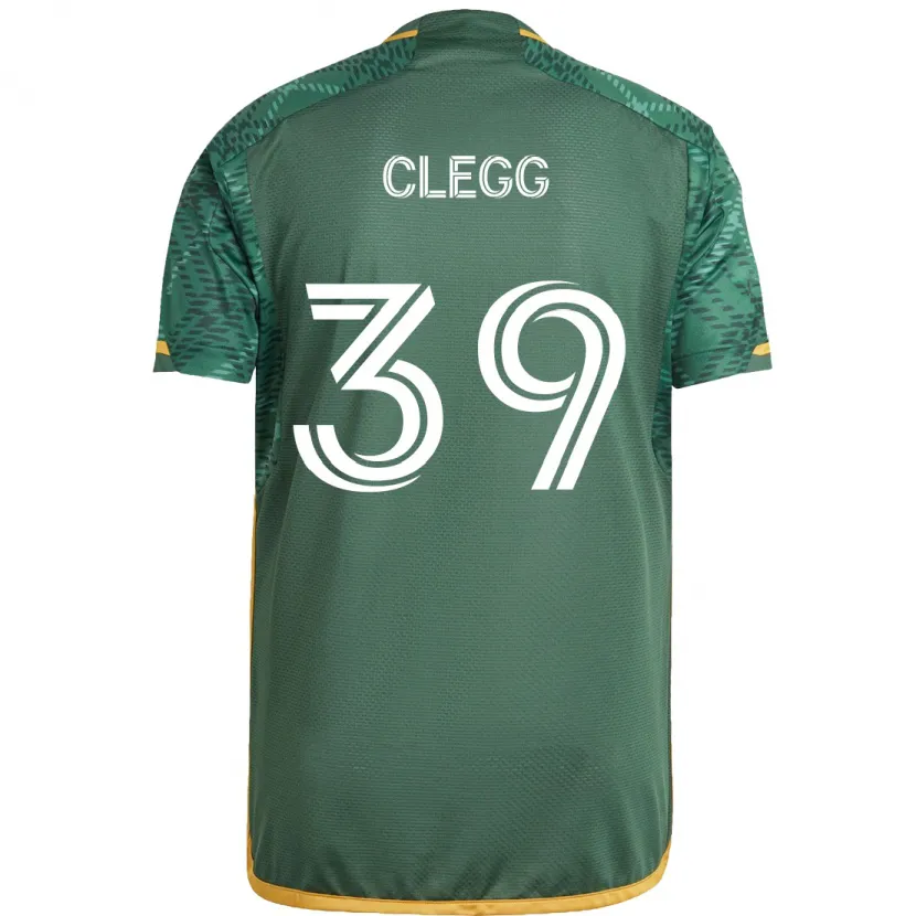 Danxen Kinderen Tyler Clegg #39 Groen Oranje Thuisshirt Thuistenue 2024/25 T-Shirt