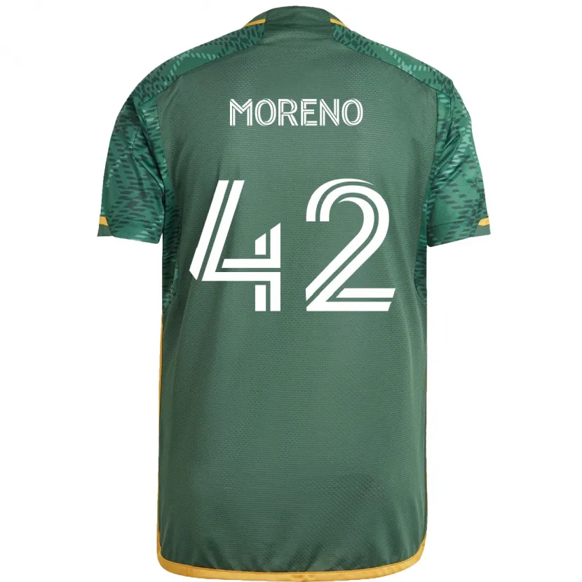 Danxen Kinderen Alexis Moreno #42 Groen Oranje Thuisshirt Thuistenue 2024/25 T-Shirt