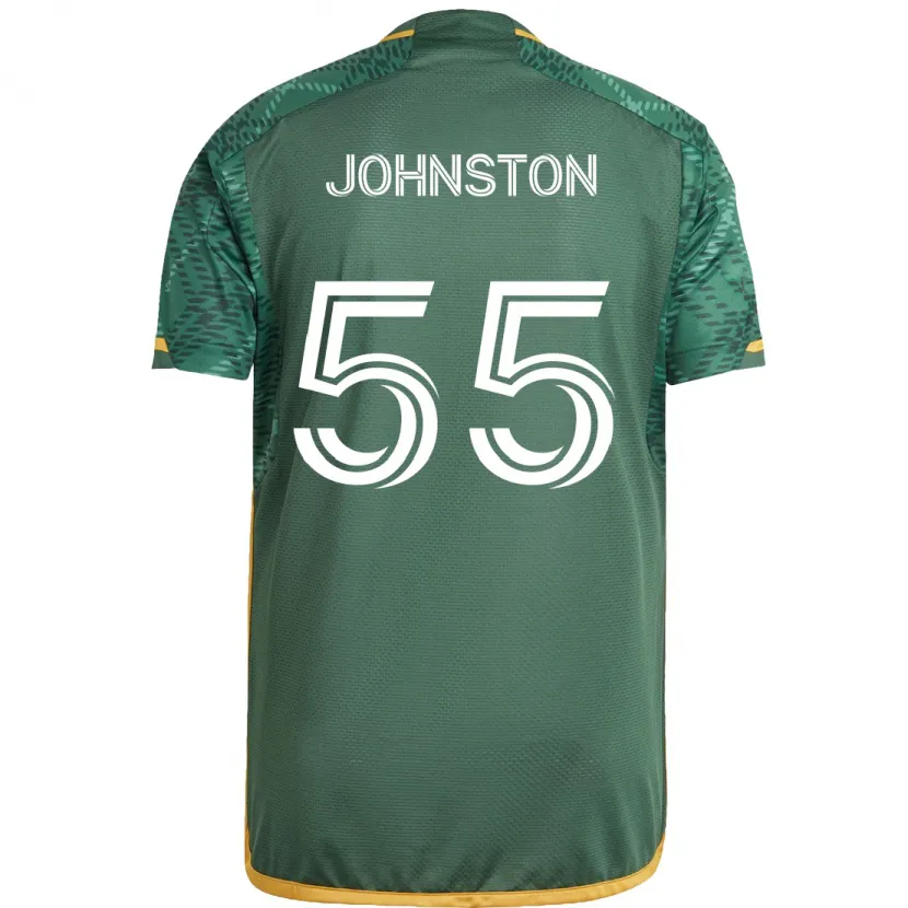 Danxen Kinderen Malcolm Johnston #55 Groen Oranje Thuisshirt Thuistenue 2024/25 T-Shirt