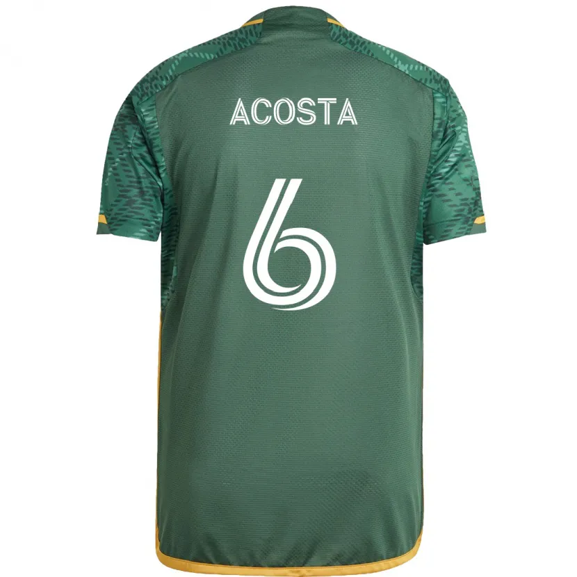 Danxen Kinderen Bryan Acosta #6 Groen Oranje Thuisshirt Thuistenue 2024/25 T-Shirt