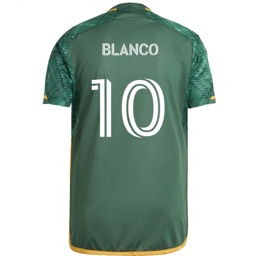 Danxen Kinderen Sebastián Blanco #10 Groen Oranje Thuisshirt Thuistenue 2024/25 T-Shirt