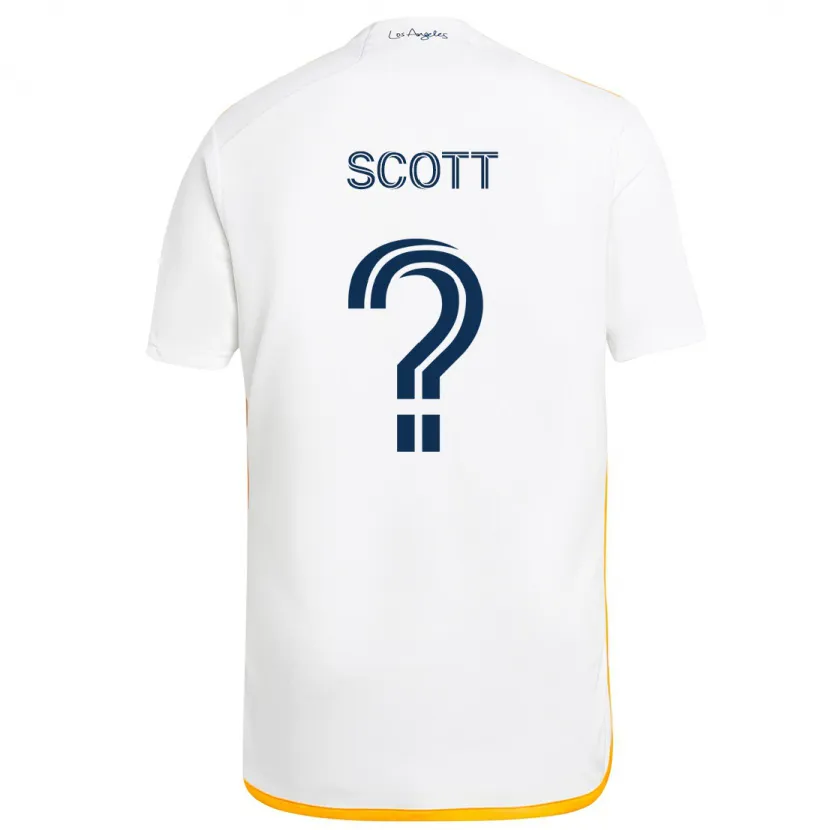 Danxen Kinderen Brady Scott #0 Wit Geel Thuisshirt Thuistenue 2024/25 T-Shirt