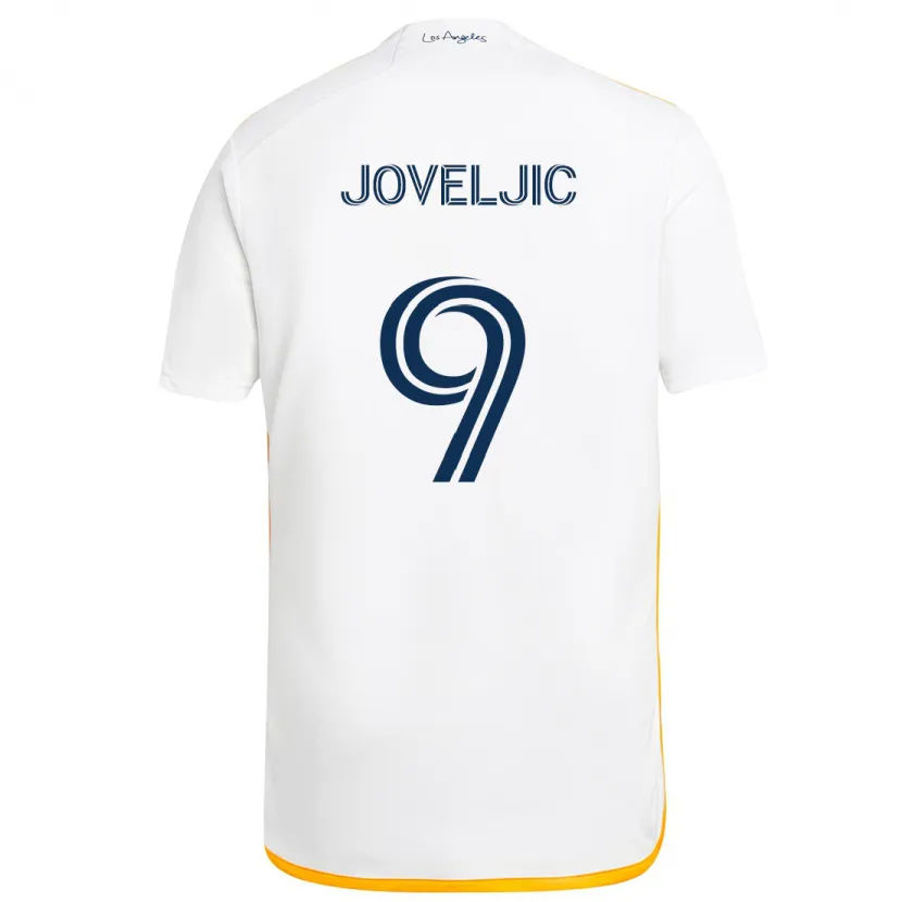 Danxen Kinderen Dejan Joveljic #9 Wit Geel Thuisshirt Thuistenue 2024/25 T-Shirt