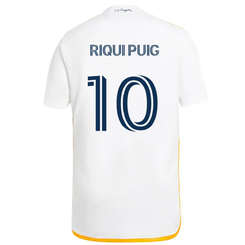 Danxen Kinderen Riqui Puig #10 Wit Geel Thuisshirt Thuistenue 2024/25 T-Shirt