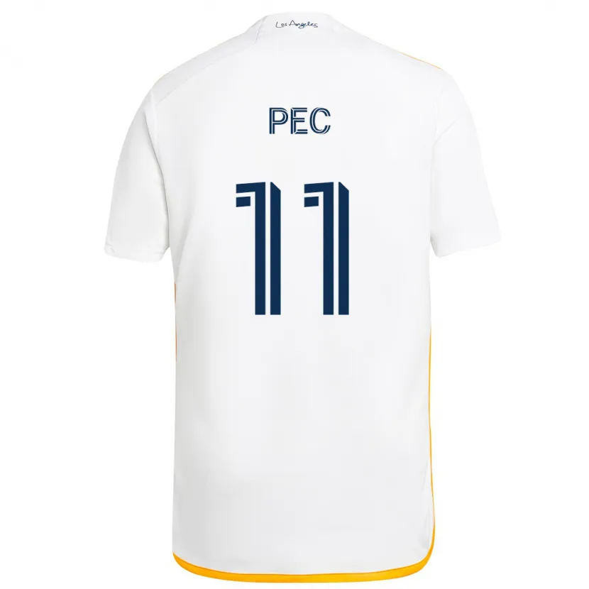 Danxen Kinderen Gabriel Pec #11 Wit Geel Thuisshirt Thuistenue 2024/25 T-Shirt