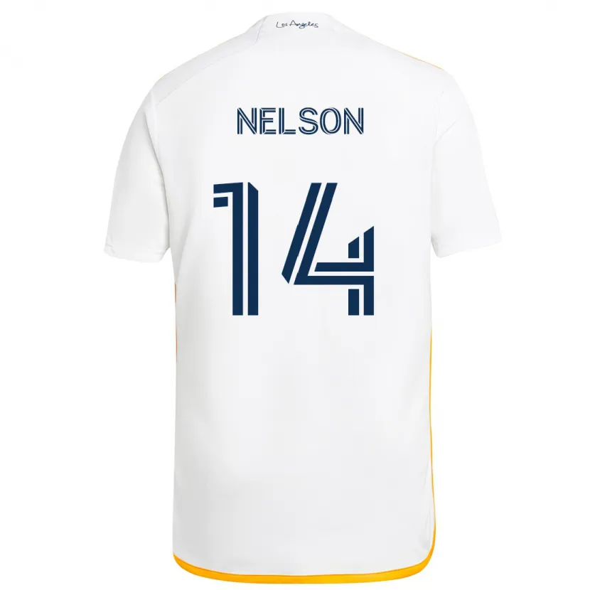 Danxen Kinderen John Nelson #14 Wit Geel Thuisshirt Thuistenue 2024/25 T-Shirt