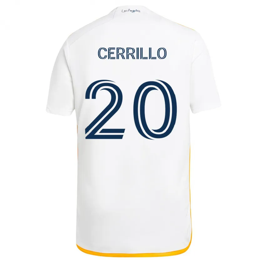 Danxen Kinderen Edwin Cerrillo #20 Wit Geel Thuisshirt Thuistenue 2024/25 T-Shirt