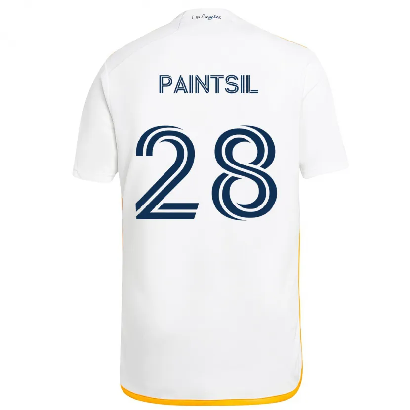 Danxen Kinderen Joseph Paintsil #28 Wit Geel Thuisshirt Thuistenue 2024/25 T-Shirt