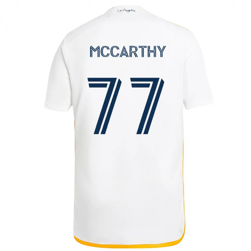 Danxen Kinderen John Mccarthy #77 Wit Geel Thuisshirt Thuistenue 2024/25 T-Shirt