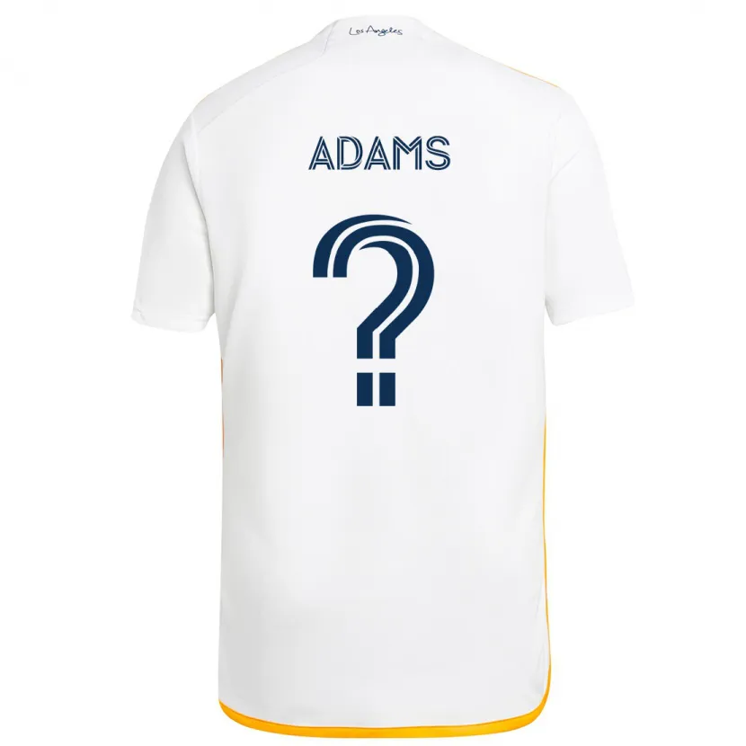 Danxen Kinderen Lucca Adams #0 Wit Geel Thuisshirt Thuistenue 2024/25 T-Shirt