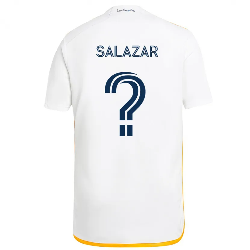 Danxen Kinderen Enrique Salazar #0 Wit Geel Thuisshirt Thuistenue 2024/25 T-Shirt