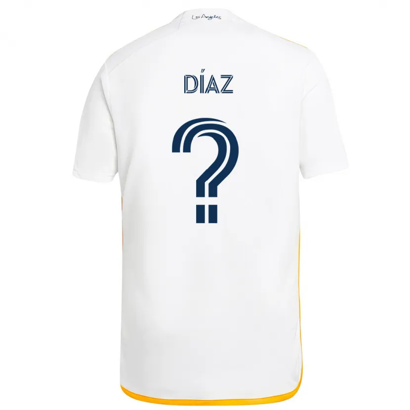 Danxen Kinderen Carlos Díaz #0 Wit Geel Thuisshirt Thuistenue 2024/25 T-Shirt