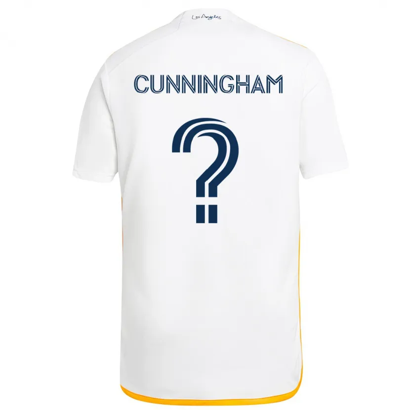 Danxen Kinderen Joaquin Cunningham #0 Wit Geel Thuisshirt Thuistenue 2024/25 T-Shirt