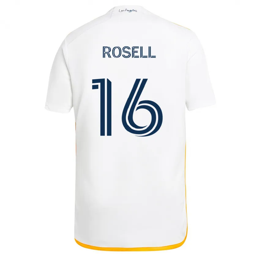 Danxen Kinderen Uri Rosell #16 Wit Geel Thuisshirt Thuistenue 2024/25 T-Shirt