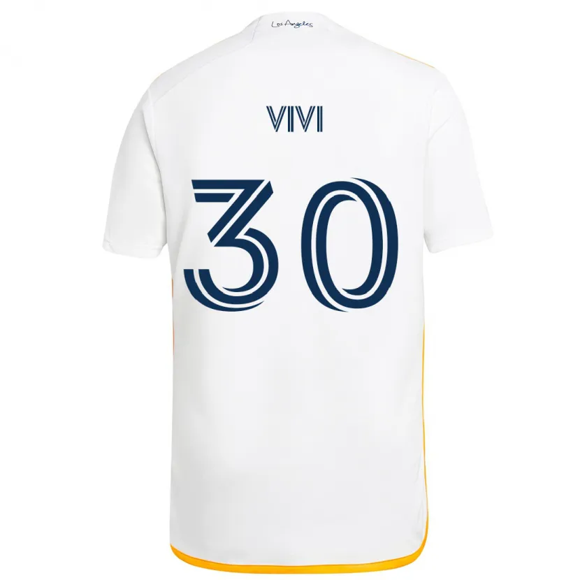 Danxen Kinderen Gino Vivi #30 Wit Geel Thuisshirt Thuistenue 2024/25 T-Shirt