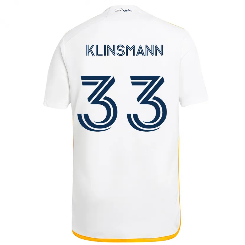 Danxen Kinderen Jonathan Klinsmann #33 Wit Geel Thuisshirt Thuistenue 2024/25 T-Shirt