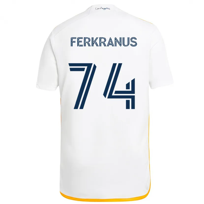 Danxen Kinderen Marcus Ferkranus #74 Wit Geel Thuisshirt Thuistenue 2024/25 T-Shirt