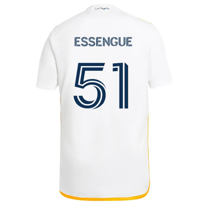 Danxen Kinderen Ascel Essengue #51 Wit Geel Thuisshirt Thuistenue 2024/25 T-Shirt