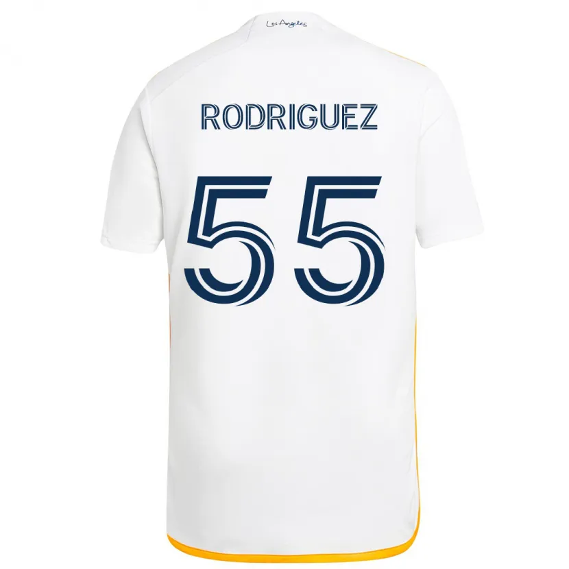 Danxen Kinderen Diego Rodriguez #55 Wit Geel Thuisshirt Thuistenue 2024/25 T-Shirt