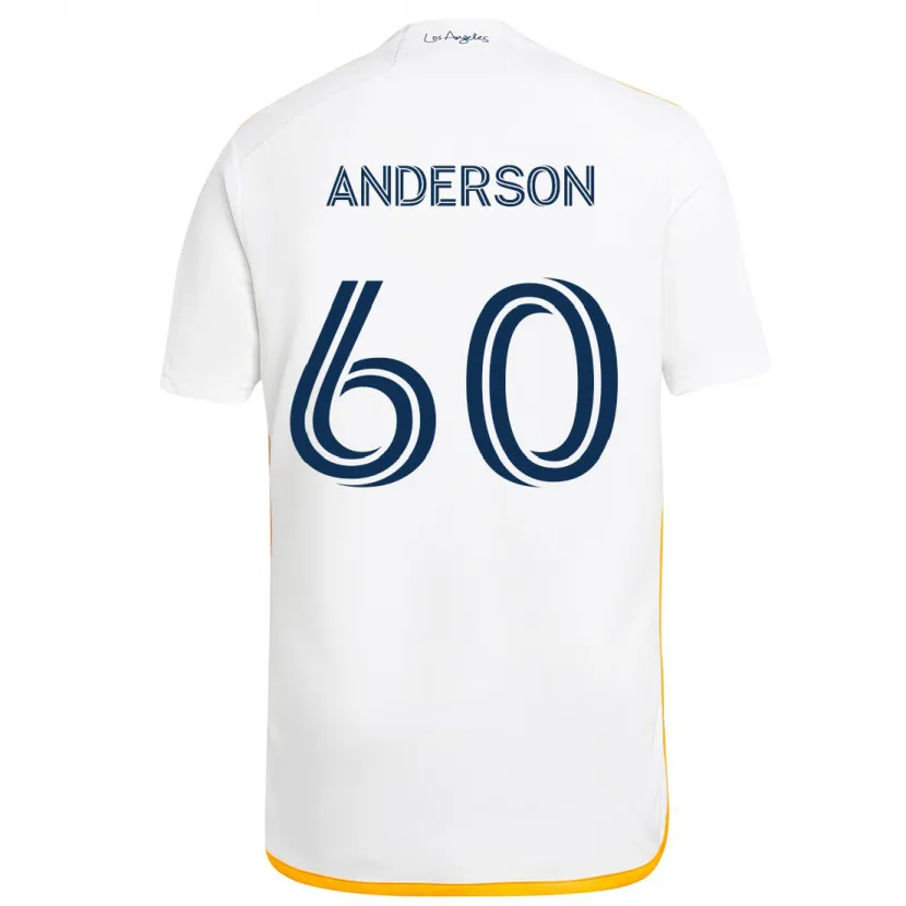 Danxen Kinderen Nolan Anderson #60 Wit Geel Thuisshirt Thuistenue 2024/25 T-Shirt