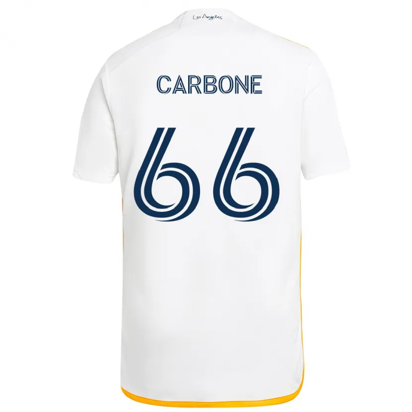 Danxen Kinderen Matteo Carbone #66 Wit Geel Thuisshirt Thuistenue 2024/25 T-Shirt