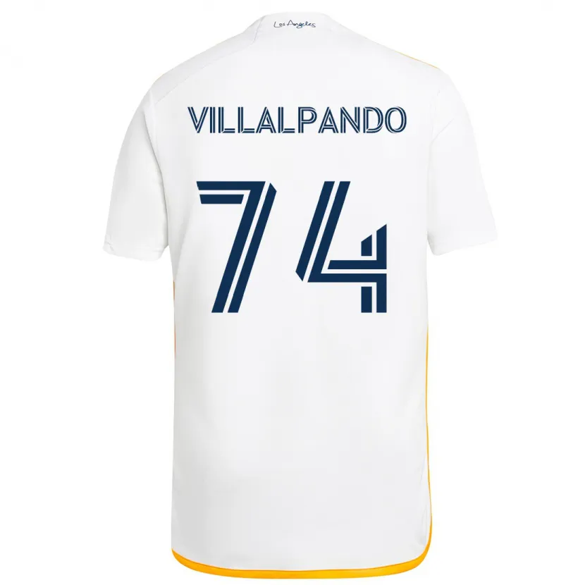 Danxen Kinderen Sergio Villalpando #74 Wit Geel Thuisshirt Thuistenue 2024/25 T-Shirt