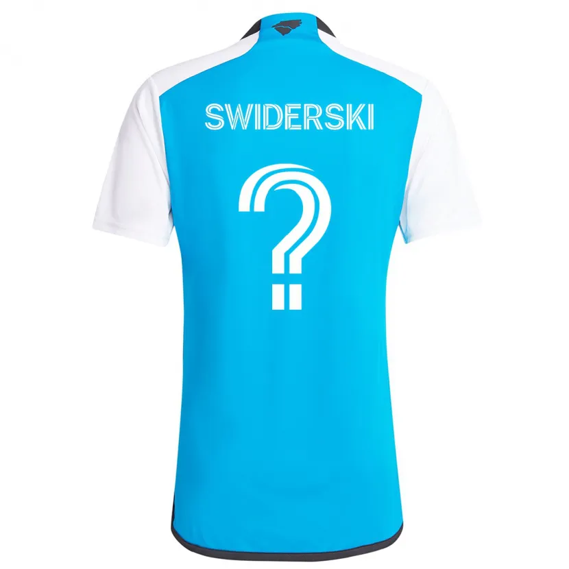 Danxen Kinderen Karol Świderski #0 Blauw Wit Thuisshirt Thuistenue 2024/25 T-Shirt