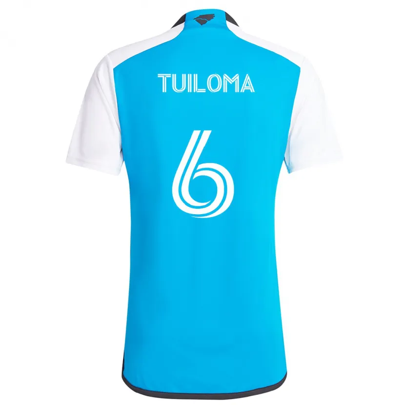 Danxen Kinderen Bill Tuiloma #6 Blauw Wit Thuisshirt Thuistenue 2024/25 T-Shirt